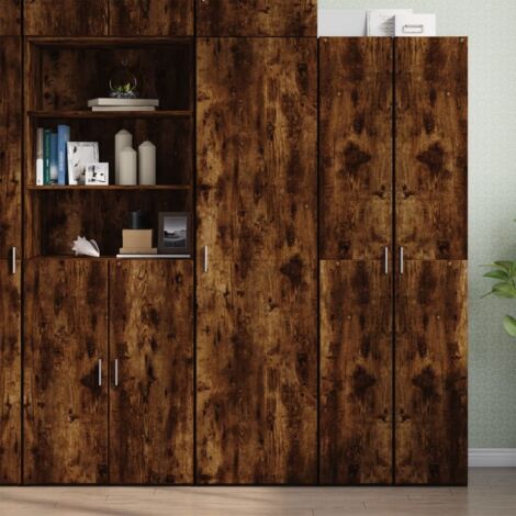 Highboard Smoked Oak 50x42.5x185 cm Engineered Wood vidaXL