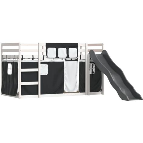 Bunk Bed without Mattress with Slide White and Black 90x200 cm vidaXL (1/5)