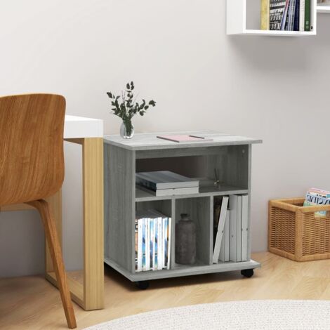 Rolling Cabinet Grey Sonoma 60x45x60 cm Engineered Wood vidaXL