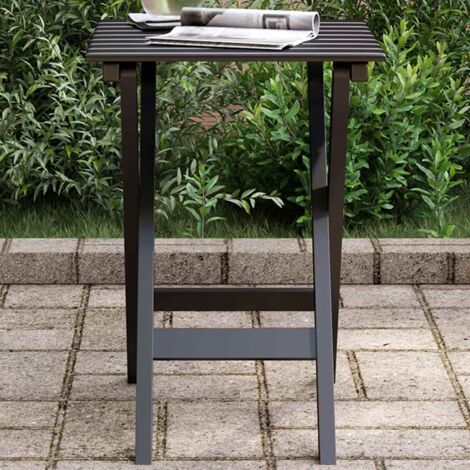 Side Table Foldable Black Solid Wood Poplar vidaXL
