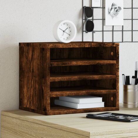 Desk Organiser Smoked Oak 36x26x29.5 cm Engineered wood vidaXL