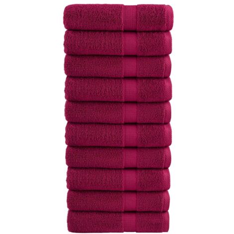 Premium Bath Towels SOLUND 10pcs Bordeaux 100x150cm 600gsm vidaXL (1/5)