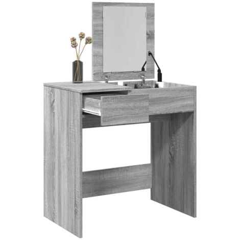 Dressing Table with Mirror Grey Sonoma 73x46.5x120 cm vidaXL