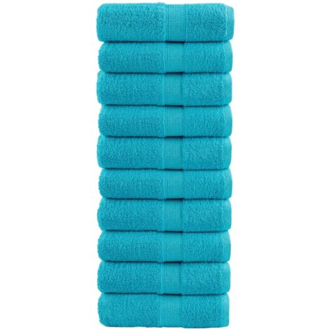 Premium Guest Towels SOLUND 10 pcs Turquoise 30x50 cm 600 gsm vidaXL