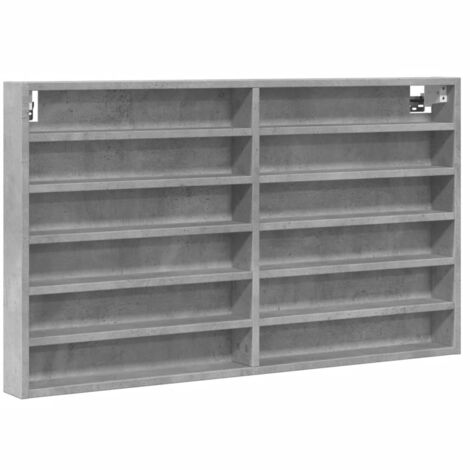 Vitrine Cabinet Concrete Grey 100x8.5x58 cm Engineered Wood vidaXL