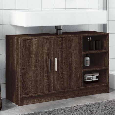 Sink Cabinet Brown Oak 90x29x55 cm Engineered Wood vidaXL
