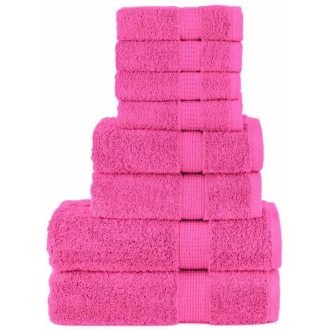 8 Piece Premium Towel Set SOLUND Pink 600 gsm vidaXL