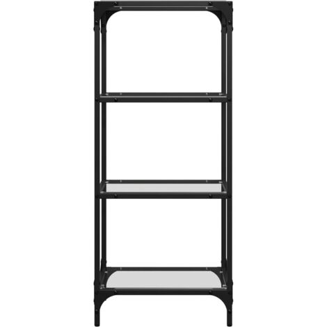 Storage Rack Transparent Storage Rack with Transparent Glass Top 40x30x95 cm Steel vidaXL