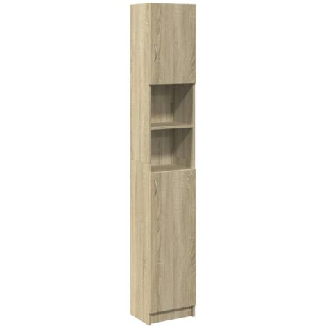 Bathroom Cabinet Sonoma Oak 32x25.5x190 cm Engineered Wood vidaXL