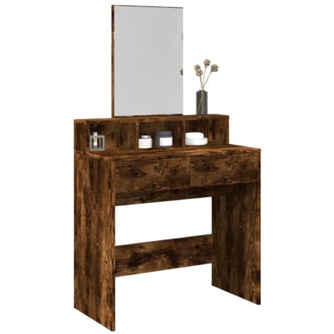 Dressing Table with Mirror Smoked Oak 80x41x144.5 cm vidaXL (1/5)