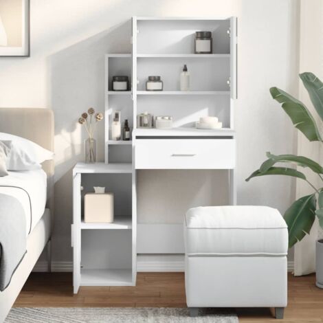 Dressing Table with Cabinet White 80x35x132 cm vidaXL