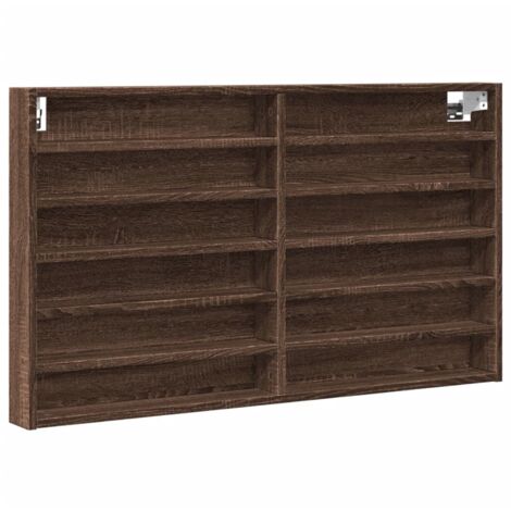 Vitrine Cabinet Brown Oak 100x8.5x58 cm Engineered Wood vidaXL