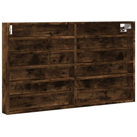 Vitrine Cabinet Smoked Oak 100x8.5x58 cm Engineered Wood vidaXL