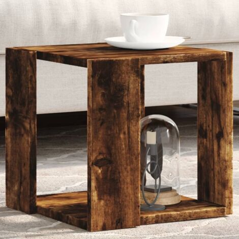 Coffee Table Smoked Oak 32x32x30 cm Engineered Wood vidaXL