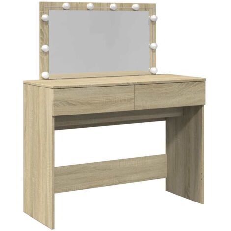 Dressing Table with LED Sonoma Oak 100x40x120 cm vidaXL (1/5)