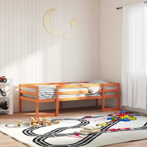 Kids' Bed Frame without Mattress Wax Brown 90x200 cm vidaXL