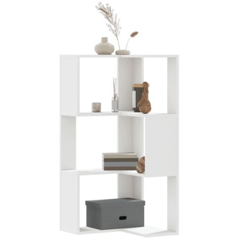 Corner Bookcase 3-Tier White 50x50x102 cm Engineered Wood vidaXL