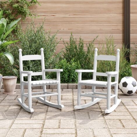 Rocking Chairs for Children 2 pcs White Solid Wood Poplar vidaXL