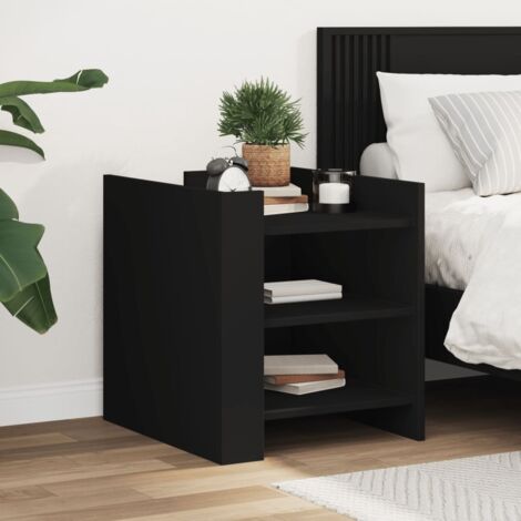 Bedside Cabinet Black 45x50x50 cm Engineered Wood vidaXL (1/5)