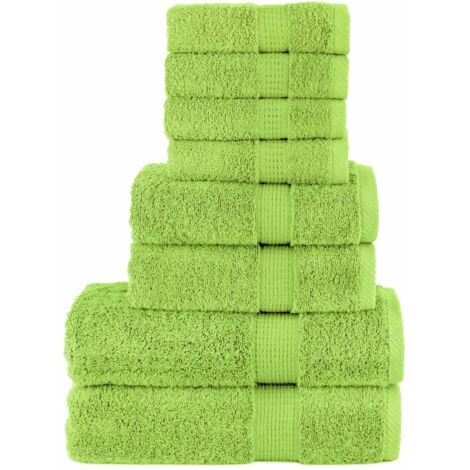 8 Piece Premium Towel Set SOLUND Apple Green 600 gsm vidaXL