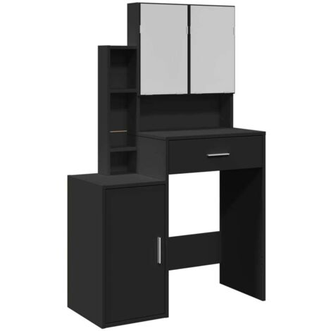 Dressing Table with Cabinet Black 80x35x132 cm vidaXL