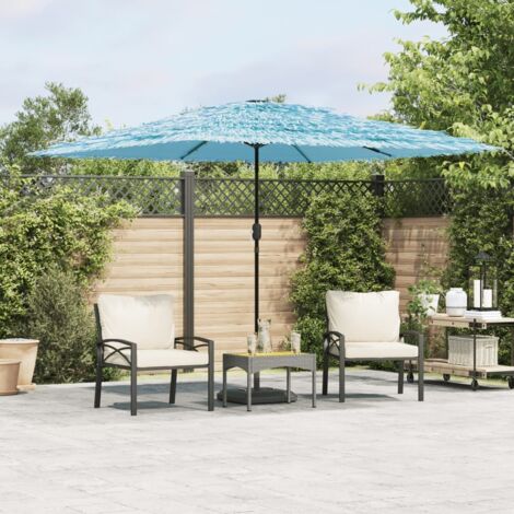 Garden Parasol with Steel Pole Blue 290x290x238 cm vidaXL