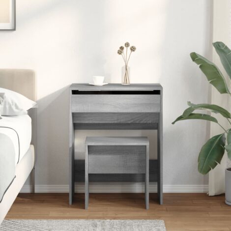 Dressing Table and Stool Grey Sonoma 60x40x113.5 cm vidaXL