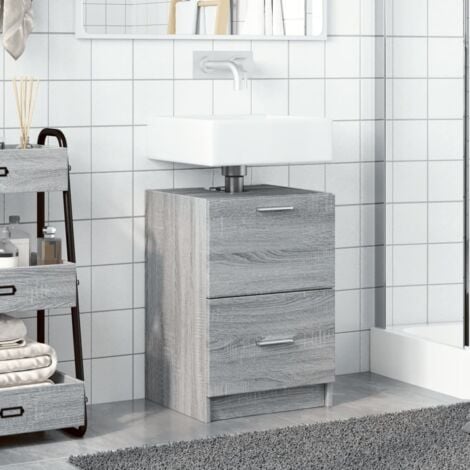 Sink Cabinet Grey Sonoma 40x37x59 cm Engineered Wood vidaXL