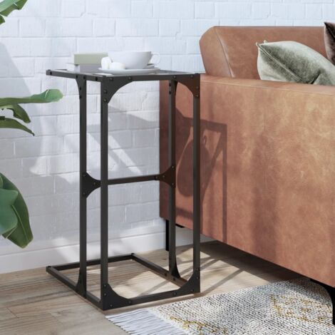 Side Table with Transparent Glass 40x30x61.5 cm Steel vidaXL
