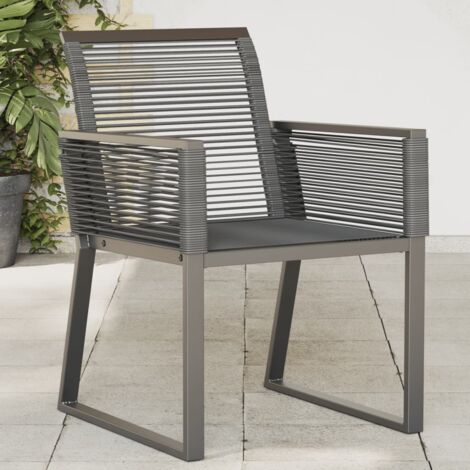 Garden Chairs 2 pcs Black Poly Rattan vidaXL