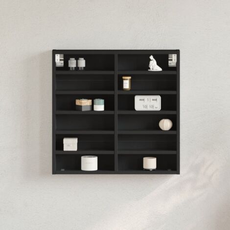 Vitrine Cabinet Black 60x8.5x58 cm Engineered Wood vidaXL