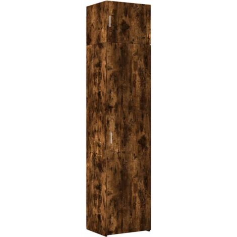 Slim Storage Cabinet Smoked Oak 50x42.5x225 cm Engineered Wood vidaXL