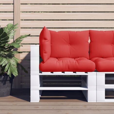 Pallet Cushions 3 pcs Red Fabric vidaXL