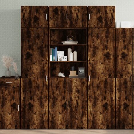 Storage Cabinet Smoked Oak 70x42.5x225 cm Engineered Wood vidaXL
