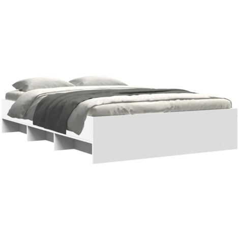 Bed Frame without Mattress White 120x190 cm Small Double Engineered Wood vidaXL (1/5)