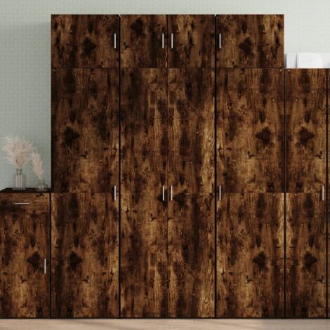 Storage Cabinet Smoked Oak 70x42.5x225 cm Engineered Wood vidaXL
