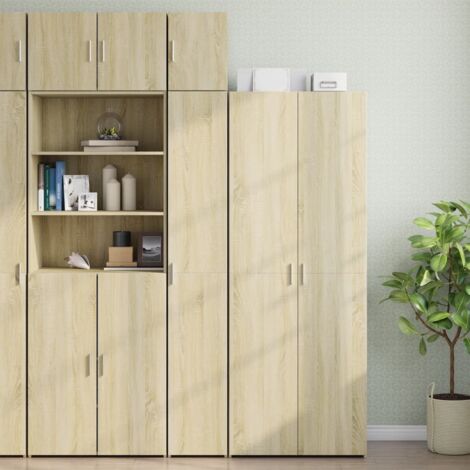 Slim Storage Cabinet Sonoma Oak 30x42.5x225 cm Engineered Wood vidaXL