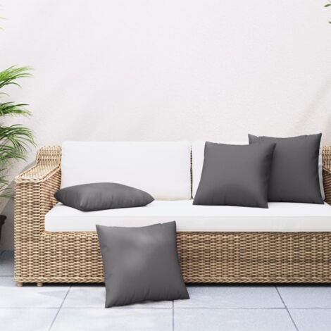 Sofa Cushions 4 pcs Anthracite 60x60 cm Fabric vidaXL