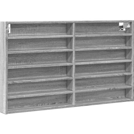 Vitrine Cabinet Grey Sonoma 100x8.5x58 cm Engineered Wood vidaXL
