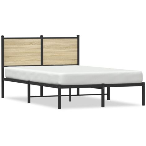 Metal Bed Frame without Mattress Sonoma Oak 120x190 cm Small Double vidaXL