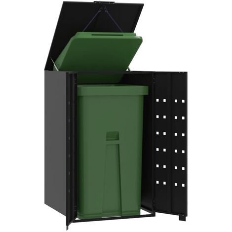 Wheelie Bin Storage for Single Bin Black 69x79x117 cm Steel vidaXL