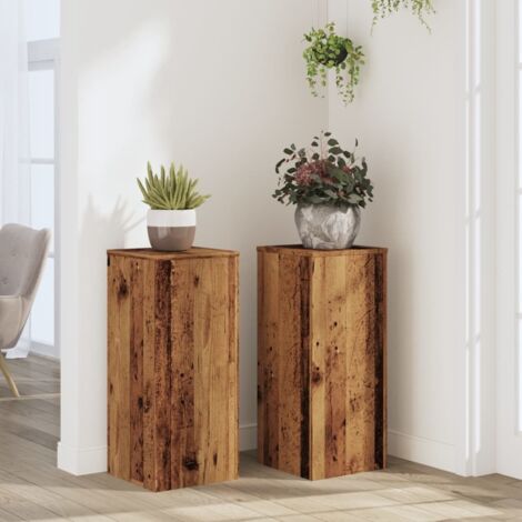 Plant Stands 2 pcs Old Wood 30x30x70 cm Engineered wood vidaXL
