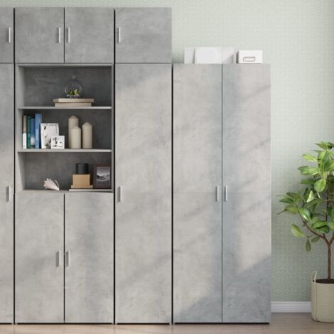 Slim Storage Cabinet Concrete Grey 40x42.5x225 cm Engineered Wood vidaXL