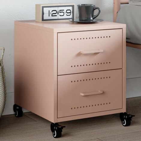 Bedside Cabinet Pink 36x39x43.5 cm Steel vidaXL (1/5)