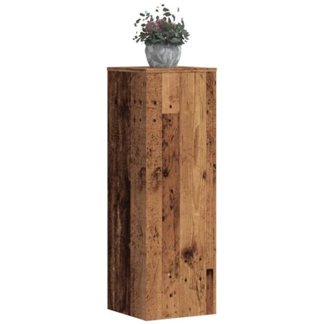 Plant Stands 2 pcs Old Wood 33x33x100 cm Engineered Wood vidaXL