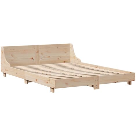 Bed Frame without Mattress 160x200 cm Solid Wood Pine vidaXL