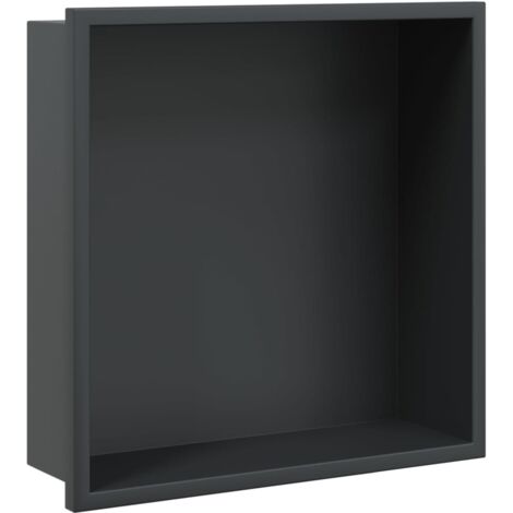 Shower Niche Matt Black 32x32x9 cm Stainless Steel vidaXL