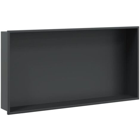 Shower Niche Matt Black 62x32x9 cm Stainless Steel vidaXL
