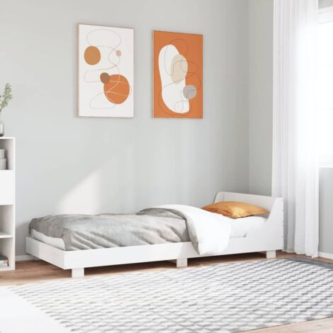 Bed Frame without Mattress White 90x200 cm Solid Wood Pine vidaXL