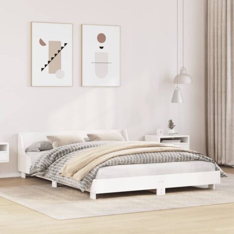 Bed Frame without Mattress White 120x200 cm Solid Wood Pine vidaXL